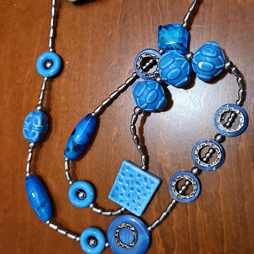 Zevar Costume Jewelry Blue Chunky‎ Beads - Picture 3 of 4